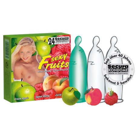 PROFILATTICI AROMATIZZATI E COLORATI SECURA SEXY FRUITS - 24 PEZZI