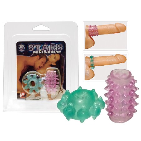 SET ANELLO E GUAINA FALLICA STIMOLANTI 2 STARS
