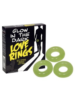 SET 3 ANELLI FALLICI FLUORESCENTI \"GLOW IN THE DARK\"