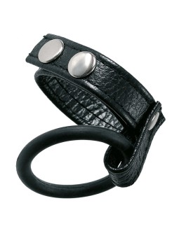 ANELLO FALLICO E COLLARE IN PELLE E SILICONE PER PENE E TESTICOLI