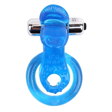 ANELLO FALLICO VIBRANTE CON STIMOLAZIONE CLITORIDE THE TONGUE BLU