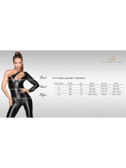 BODYSTOCKING MIELE CON RICAMI A MOTIVO FLOREALE - TAGLIA UNICA