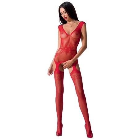 BODYSTOCKING PASSION WOMAN BS062 ROSSO - TAGLIA UNICA